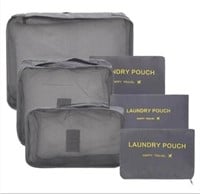 6 Piece Travel Packing Cube Set, Grey