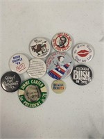 Assorted campaing buttons