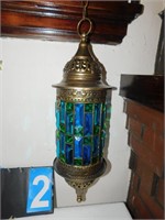 HANGING LANTERN; BATTERY OPERATED CANDLE INSIDE;