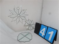 LEAD GLASS SNOWFLAKES; ASSORTED SIZES