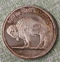 One Oz .999 Fine Silver Buffalo Round