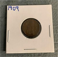 Scarce 1909 Indian Head Cent