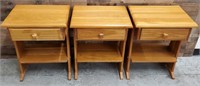 (3) Wood Side Tables