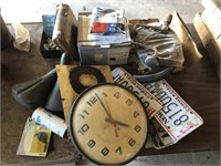 CLOCK , PLATES AND MISC