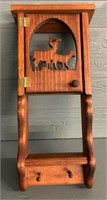 Rustic Wooden Key Chain Rack w/ Cabinet