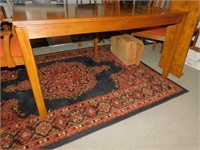 BEVELED TOP TABLE WITH 6 CHAIRS; 58" LONG, 40"