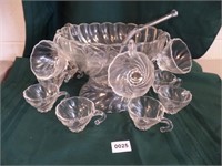 Punch Bowl Set w/12 cups, Stand, Laddle