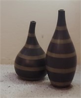 Pair Striped Vases