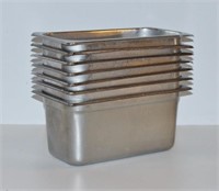 (7) 1/3 SIZE STAINLESS STEEL STEAM TABLE PANS 6"