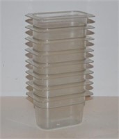 (8) 1/9 SIZE CLEAR POLYCARBONATE FOOD PANS 4" DEEP