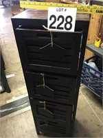 Cherry wood 4 drawer storage bin