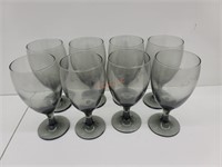 Set of 8 Black tinted Wine Glasses
