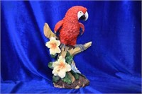 Red Resin Parrot Statue