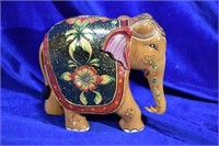 Hand Carved, Hand Painted Wood Elephant