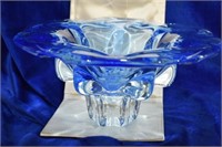 Light Blue and Clear Decorative Bowl
