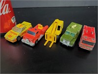 5 voitures et camions Matchbox des années 1970