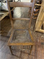 VINTAGE CANE SEAT CHAIR - AS IS - GREAT PROJECT PC