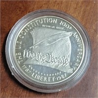 Constitution 200th Anniv. Silver Dollar 90% Silver