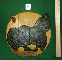 chalk chicken plaque