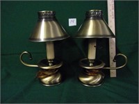 pr. brass lamps