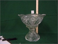 pressed glass punch bowl