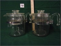 2 glass coffee pots
