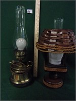 2 lamps (wood/metal)