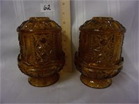 2 amber fairy lamps