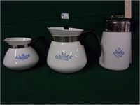3 corning ware coffee pots