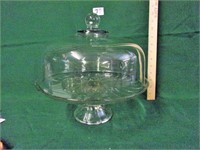 glass cake stand w/cover