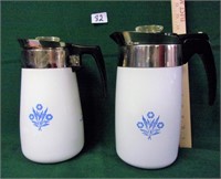 2 corning ware coffee pots