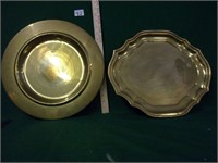 2 brass trays
