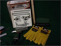 7 pc. tubing set, sockets, gloves, light