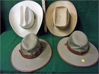 4 man's hats (Montana/Sangora/2 Australian)