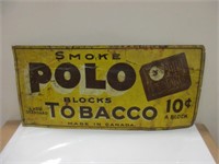 VINTAGE POLO BLOCKS TOBACCO TIN SIGN