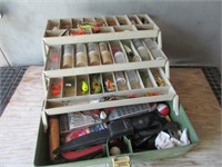 VINTAGE TACKLE BOX WITH CONTENTS