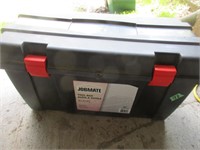 LARGE HEAVY DUTY PLASTIC TOOLBOX & WIPERS