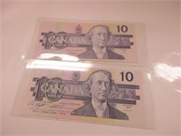 1989 UNCIRCULATED CANADA $10 DOLLAR BANK NOTE