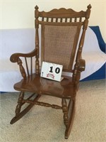 Rocking chair oak with cane back