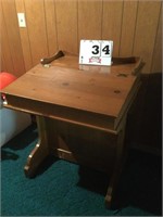 Knotty pine desk with storage 28 x 28 x 33