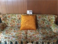 Upholstered 2 cushion couch with pillow @ 7 foot