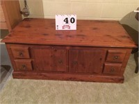 Knotty pine cedar chest made in wood shop in the