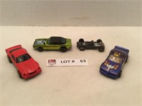 Hot Wheels cars lot green car and chassis are red