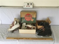 Vintage roller and ice skates more for display