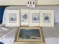 Framed pictures lot lg is 22 x 18 and smaller are