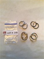 4 sets of earrings marked 925