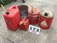 Gas cans and bucket all empty