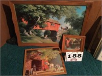 Framed pictures lot of 3 largest is 40 x 28