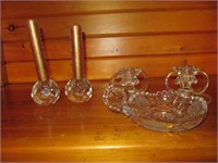 Cornflower & Crystal Candle Holders