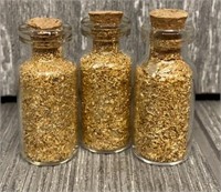 (3) 1.5 " Bottles of Gold Leaf Flakes